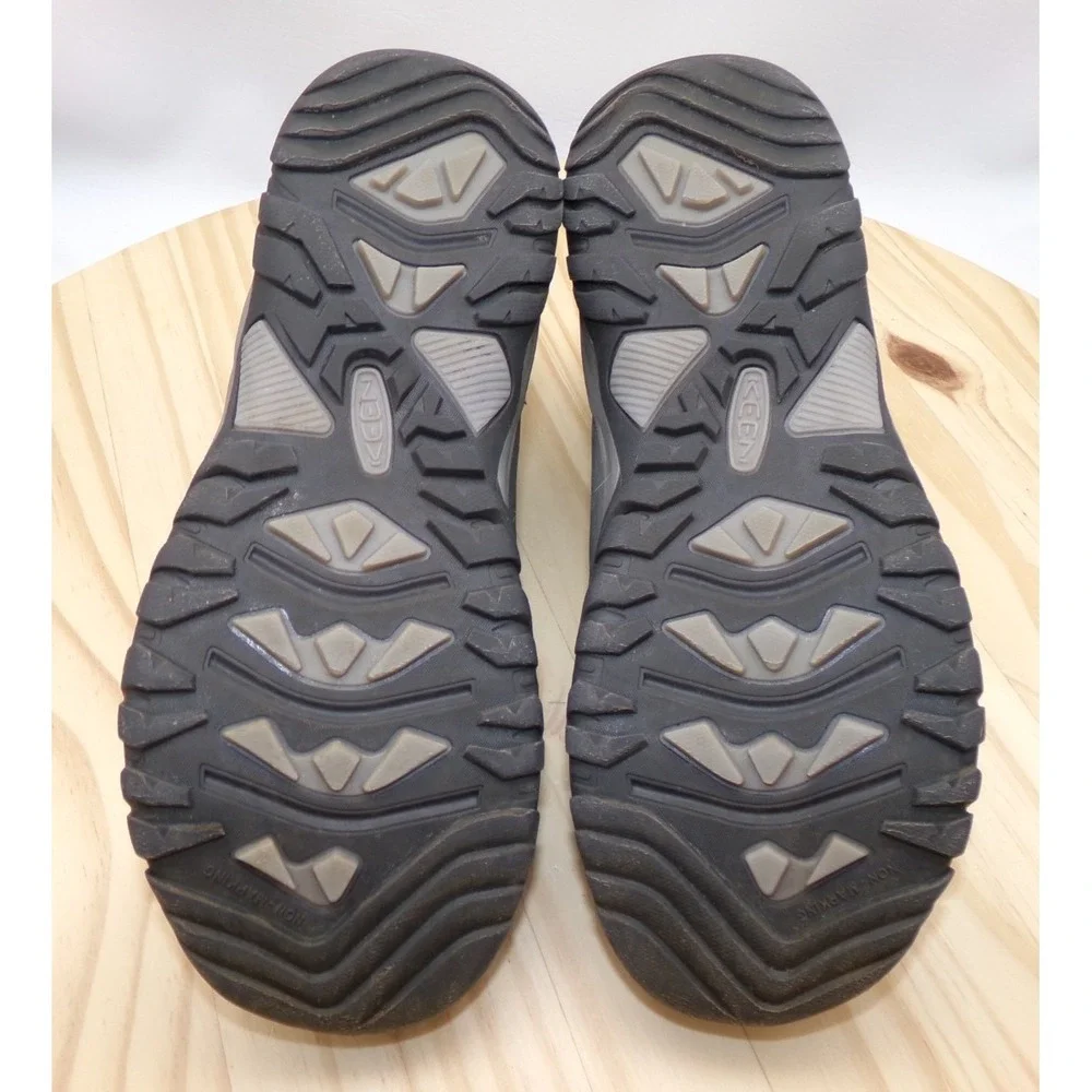 KEEN Ridge Flex Mid Waterproof Hiking Boots Grey/Blue Big Kids Sz‎ 7 / Women 8.5